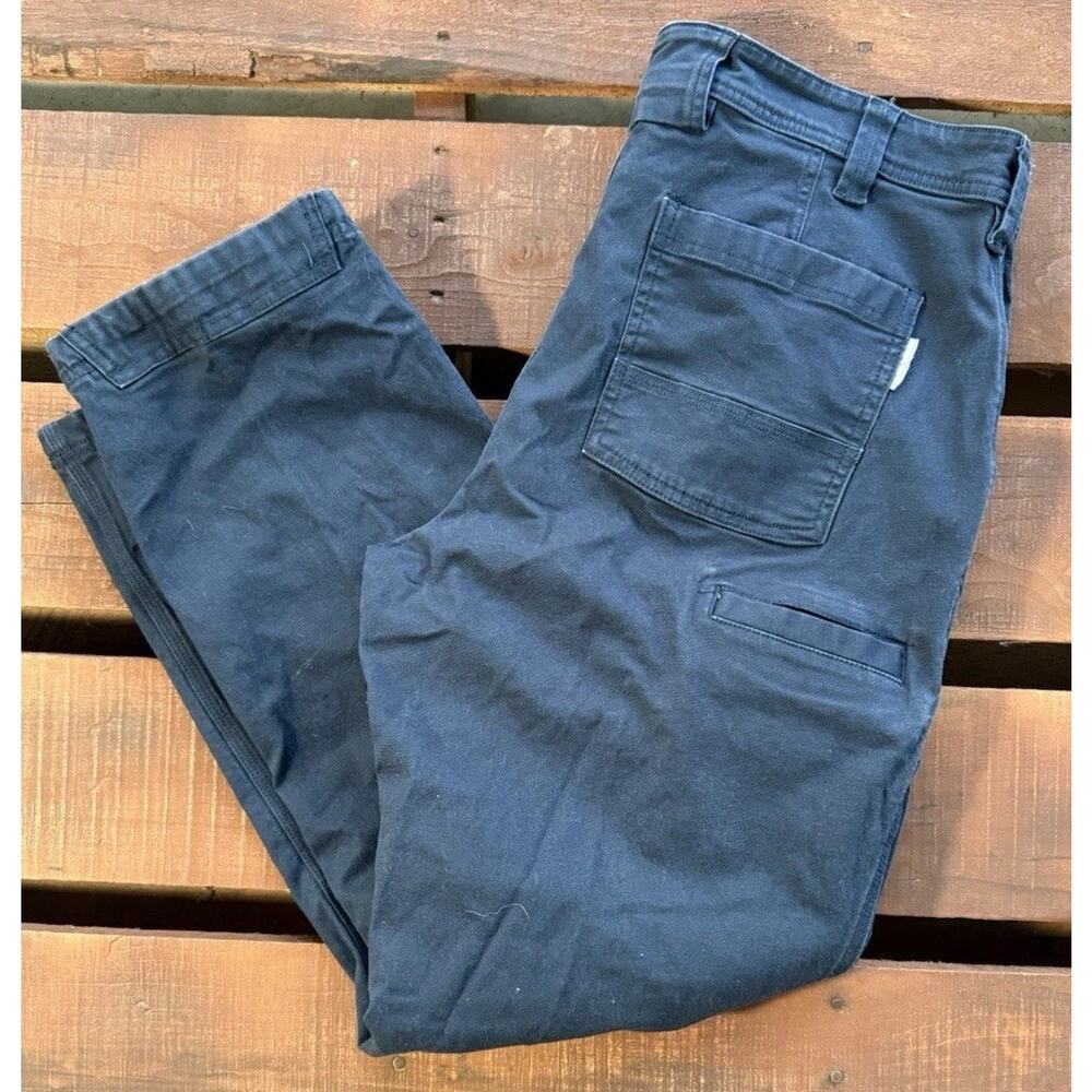 Duluth Trading Co Flex Fire Hose Slim Fit Pants 38x30 Navy Blue Cargo Work
